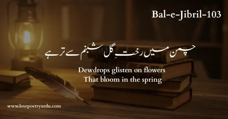 (Bal-e-Jibril-103) Chaman Mein Rakht-e-Gul Shabnam Se Tar Hai ( چمن میں رختِ گل شبنم سے تر ہے )