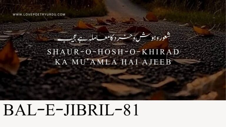 (Bal-e-Jibril-81) Shaur-o-Hosh-o-Khirad Ka Mu'amla Hai Ajeeb(شعور و ہوش و خرد کا معاملہ ہے عجیب)