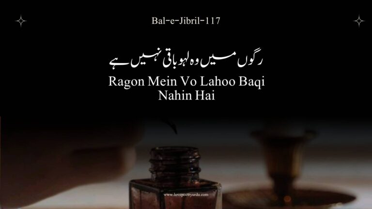 (Bal-e-Jibril-117) Ragon Mein Vo Lahoo Baqi Nahin Hai(رگوں میں وہ لہو باقی نہیں ہے)